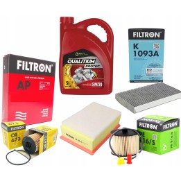 5W30 OLEJ 5L QUALITIUM + ZESTAW 4X FILTRÓW CITROEN C4 I 2.0HDI
