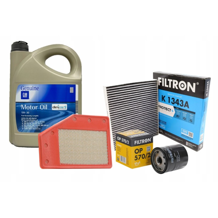 ZESTAW 5L DEXOS2 OLEJ 5W30 + FILTRY OPEL INSIGNIA B 1.5