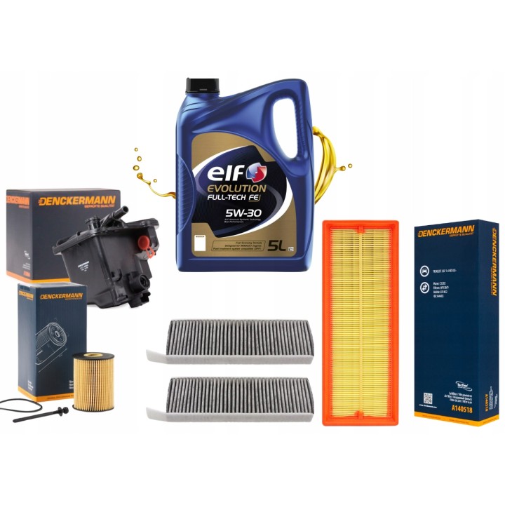 5L 5W30 OLEJ ELF 4X FILTR CITOREN BERLINGO PICASSO PEUGEOT PARTNER 1.6HDI