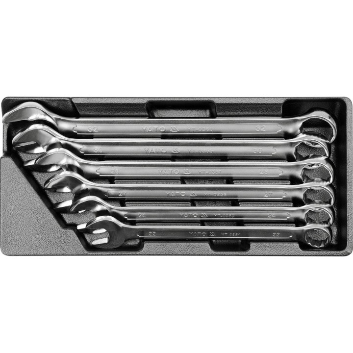 YATO WKŁAD DO SZUFLADY KLUCZE PŁASKO-OCZKOWE, 22-32MM, 6 CZ