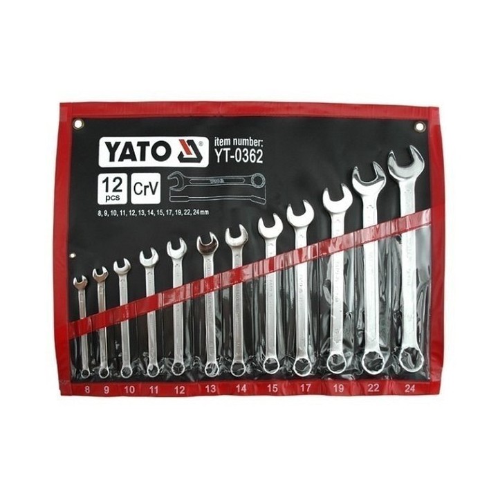 YATO KLUCZE PŁASKO-OCZKOWE 8-24 12SZT