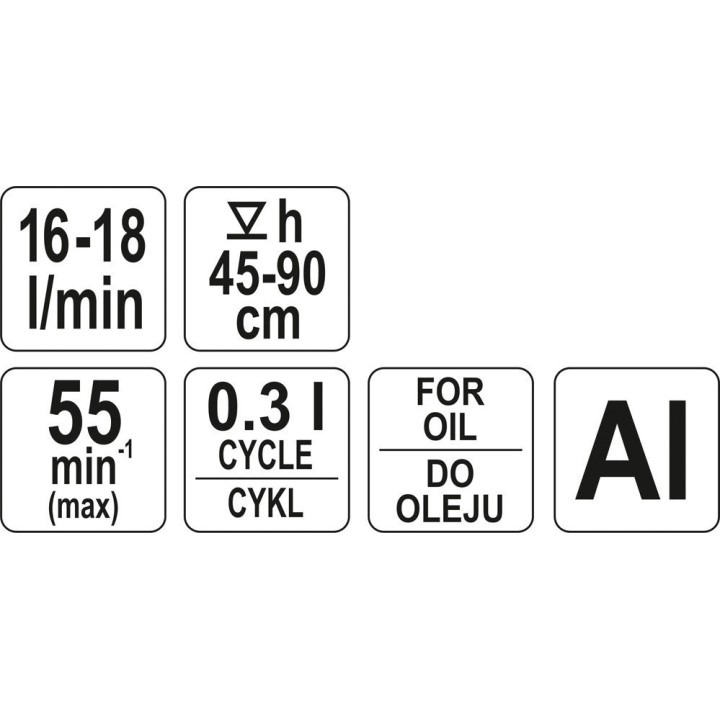 YATO POMPA DO BECZKI OLEJU TŁOKOWA 16-18L/MIN / 60-208L