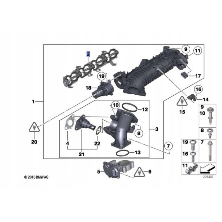USZCZELKA KOLEKTORA SSĄCEGO KLAPY WIROWE N47 BMW F10 F11 F30 F82 2.0D