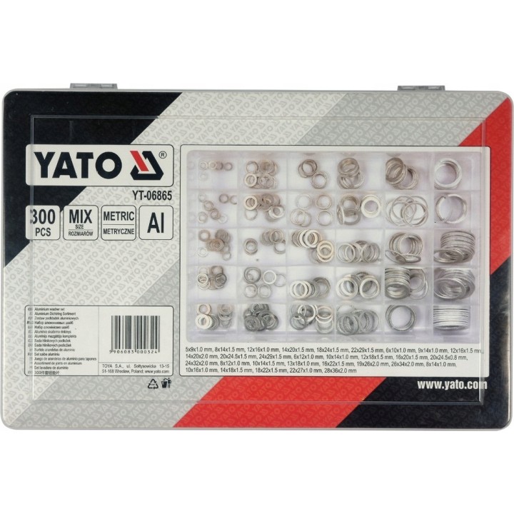 YATO 300 SZT PODKŁADEK ALUMINIOWYCH MIX