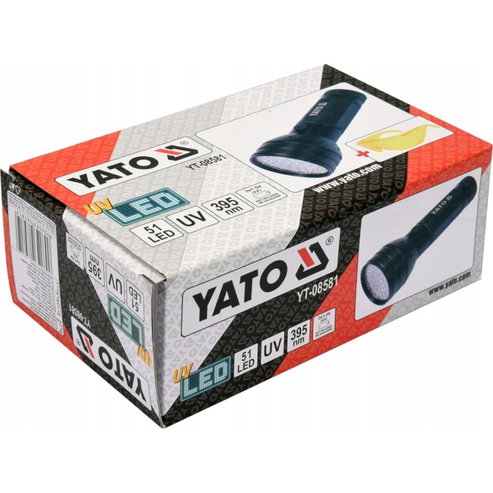 YATO ZESTAW LATARKA UV 51 LED I OKULARY