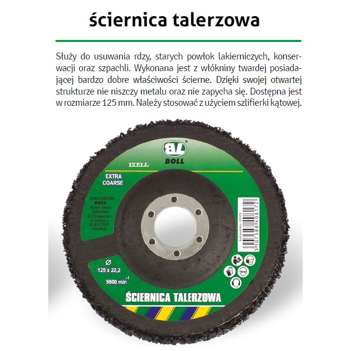 BOLL ŚCIERNICA TALERZOWA DO SZLIFIERKI 125 MM (1SZT.)