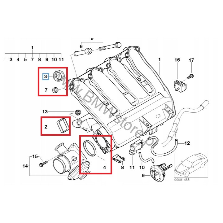 ZESTAW USZCZELEK KOLEKTORA SSĄCEGO BMW E60 E46 E90 2.0D M47