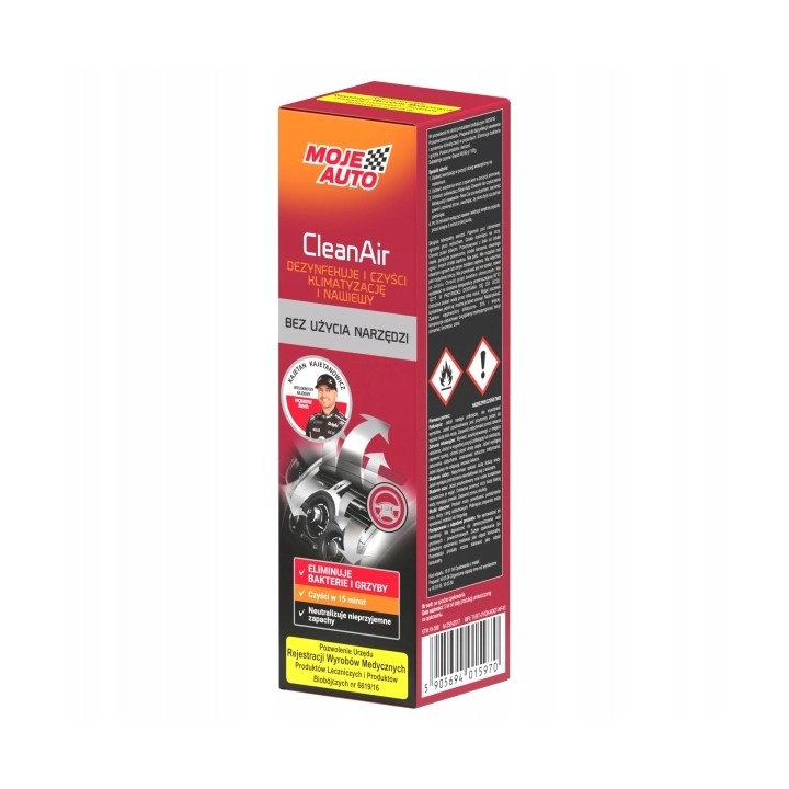 MOJE AUTO ŚRODEK BIOBÓJCZY DO CZYSZCZENIA KLIMATYZACJI CLEAN AIR NEW CAR 15