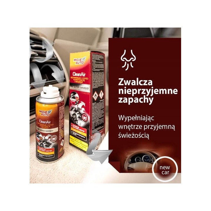 MOJE AUTO ŚRODEK BIOBÓJCZY DO CZYSZCZENIA KLIMATYZACJI CLEAN AIR NEW CAR 15