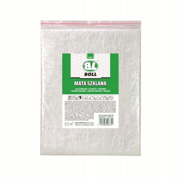 BOLL MATA SZKLANA 150G/M2 , WYMIAR 0,5M2 / BOLL
