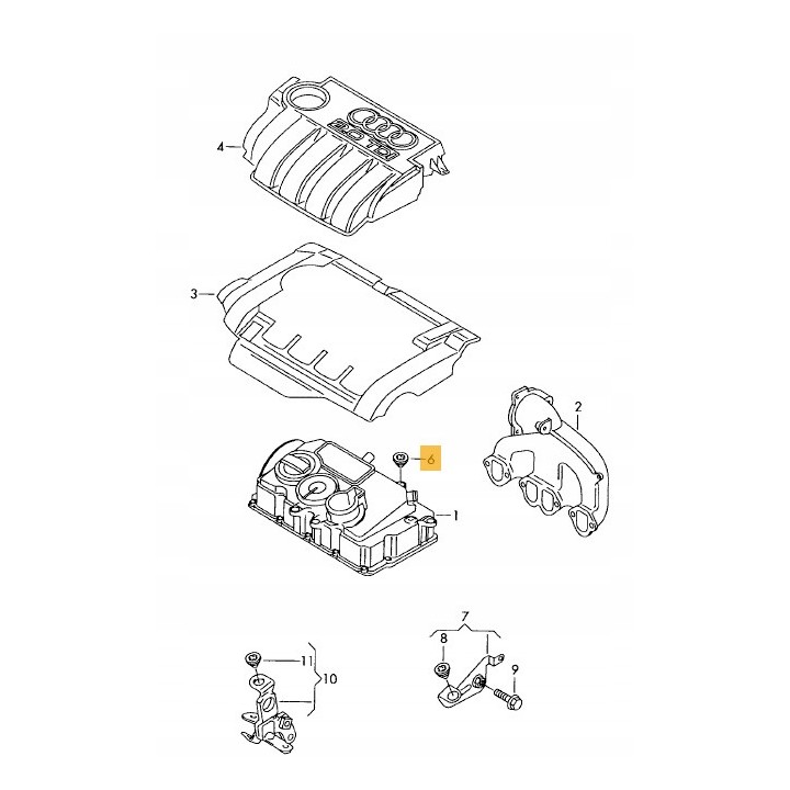 MOCOWANIE KOMORY SILNIKA-ELEMENT GUMOWY AUDI A3 8P VW GOLF V PASSAT B6