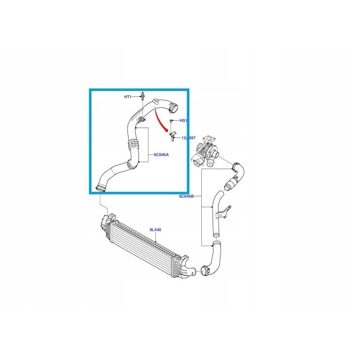 PRZEWÓD RURA INTERCOOLERA DO PRZEPUSTNICY FORD MONDEO GALAXY SMAX 1.8TDCI