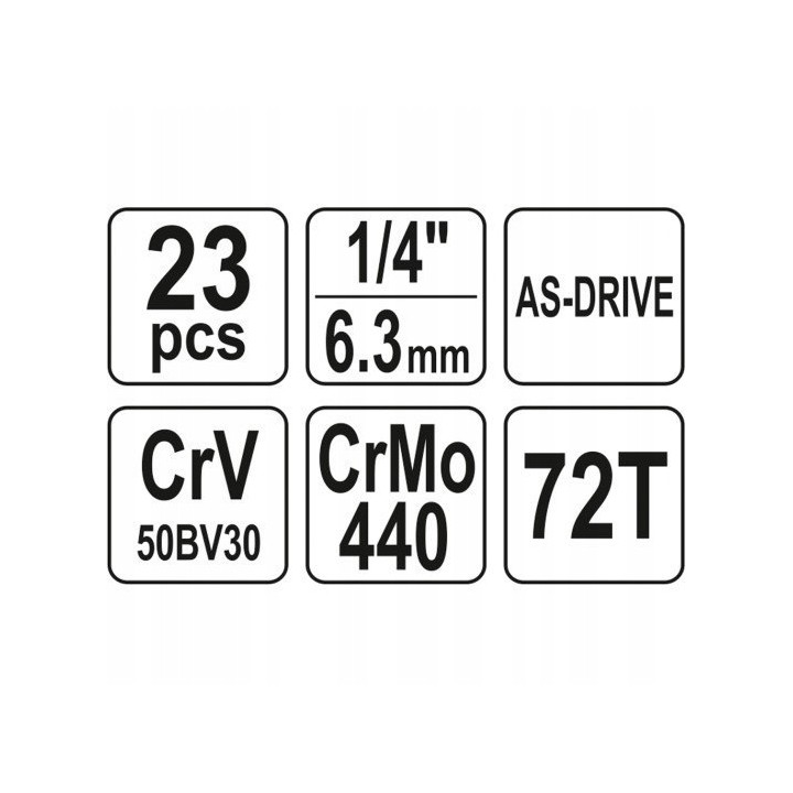 YATO ZESTAW NARZĘDZIOWY 1/4" 23CZ.