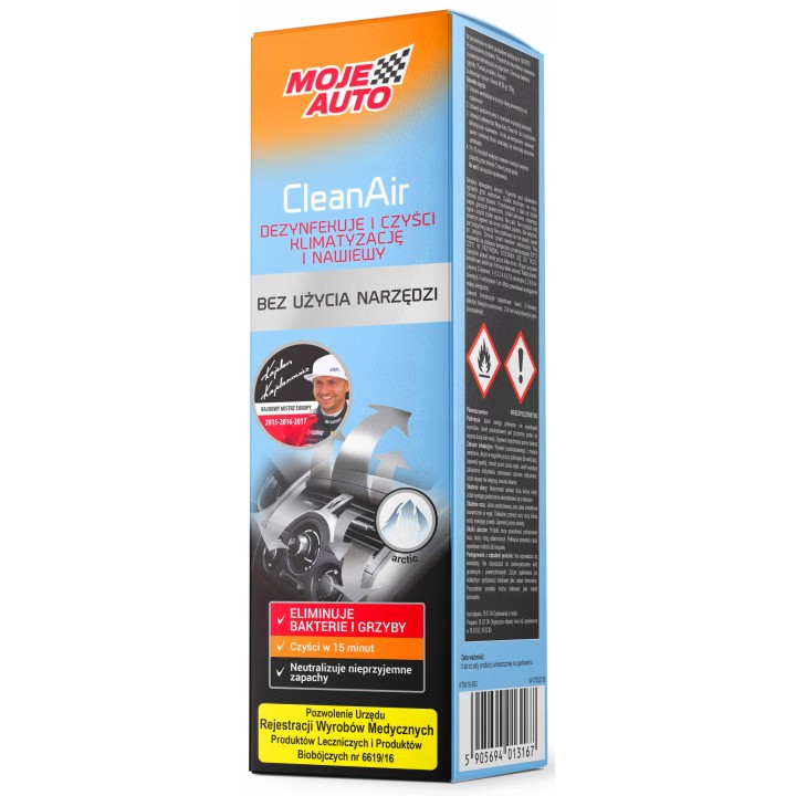 MOJE AUTO ŚRODEK BIOBÓJCZY DO CZYSZCZENIA KLIMATYZACJI CLEAN AIR ARCTIC 150