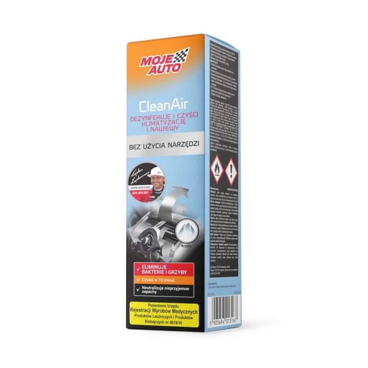 MOJE AUTO ŚRODEK BIOBÓJCZY DO CZYSZCZENIA KLIMATYZACJI CLEAN AIR ARCTIC 150