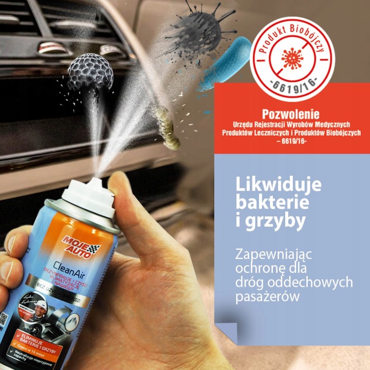 MOJE AUTO ŚRODEK BIOBÓJCZY DO CZYSZCZENIA KLIMATYZACJI CLEAN AIR ARCTIC 150