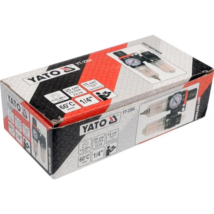 YATO ZESPÓŁ FILTRUJĄCY REDUKTOR I SMAROWNICA 1/4, 25CM3