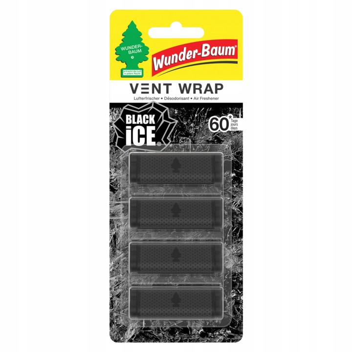 WUNDER-BAUM ZAPACH VENT WRAP BLACK ICE DO KRATEK NAWIEWÓW (4SZT.) / WUNDER
