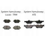KLOCKI HAMULCOWE TYLNE DO BMW E81 E87 E90 E91 E91 TYŁ SYSTEM ATE