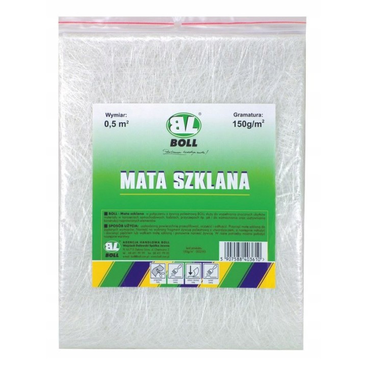BOLL MATA SZKLANA 300G/M2 , WYMIAR 0,5M2 / BOLL