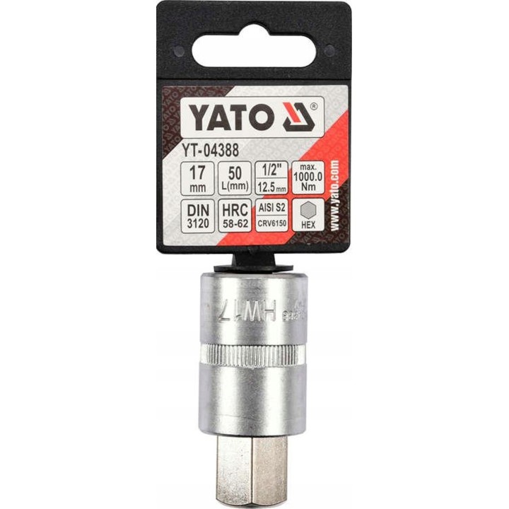 YATO KLUCZ TRZPIENIOWY HEX 1/2" 17MM L55MM