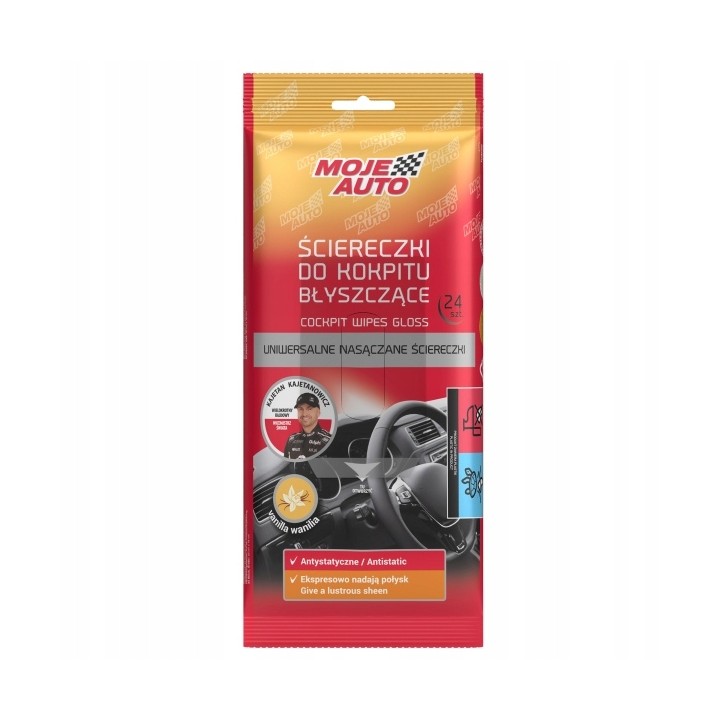 MOJE AUTO ŚCIERECZKI DO KOKPITU BŁYSZCZĄCE WANILIA 24SZT. / MOJE AUTO