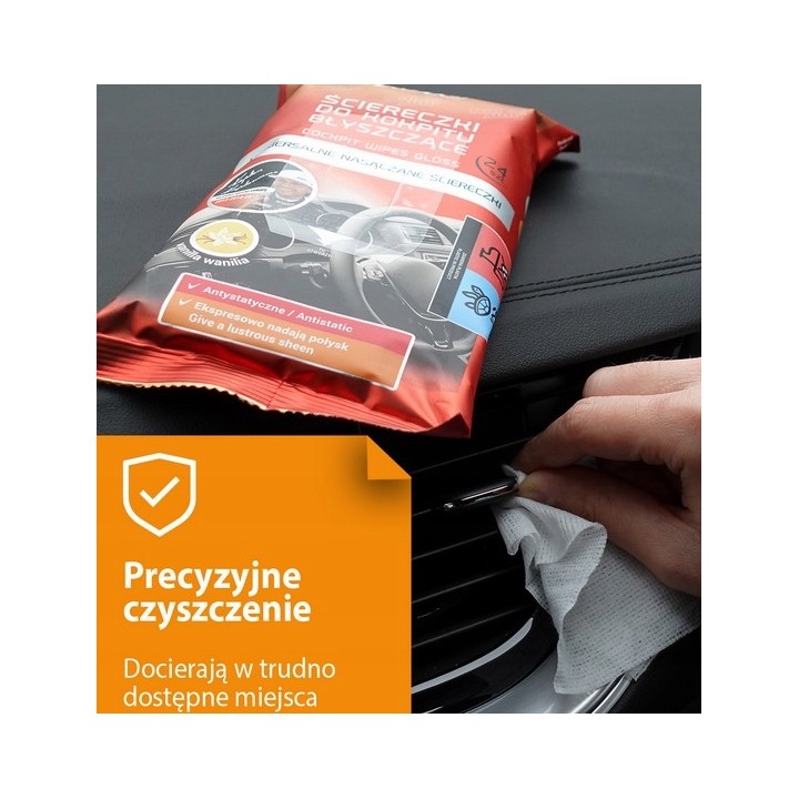 MOJE AUTO ŚCIERECZKI DO KOKPITU BŁYSZCZĄCE WANILIA 24SZT. / MOJE AUTO