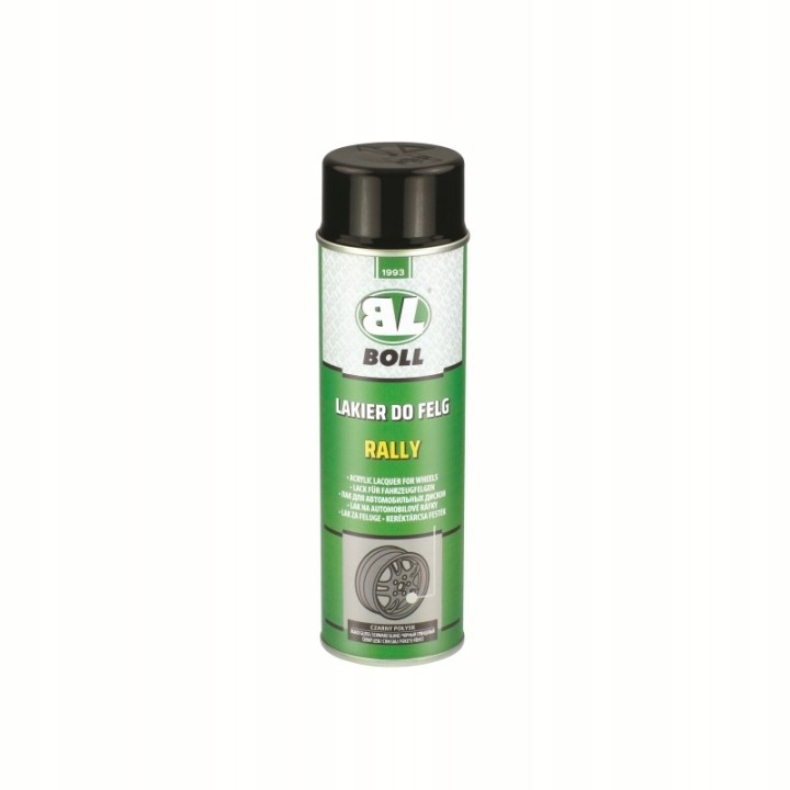 BOLL LAKIER AKRYLOWY 500ML W AEROZOLU CZARNY POŁYSK DO FELG SAMOCHODOWYCH /