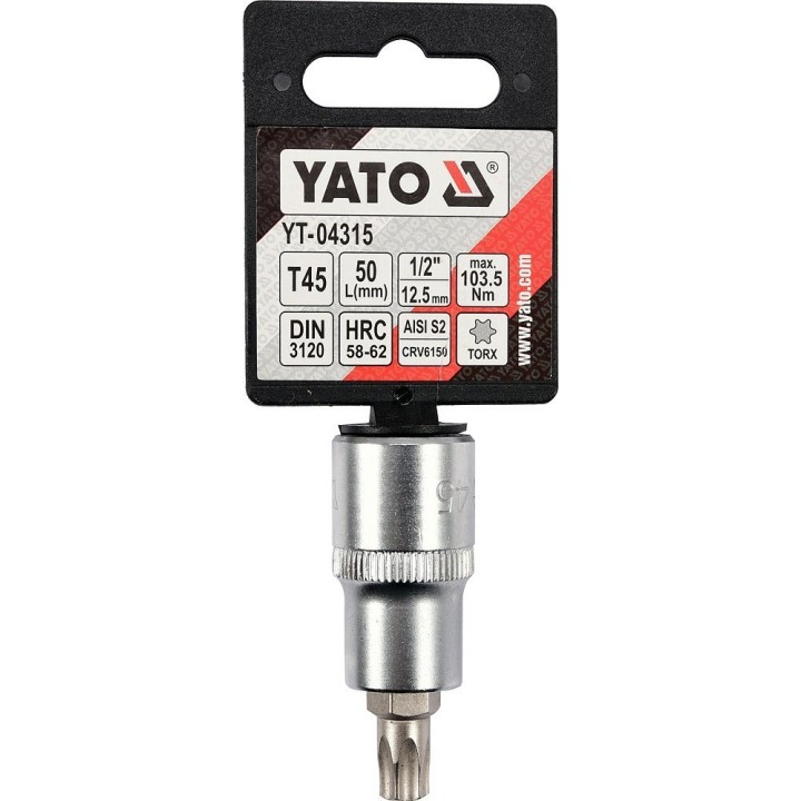 YATO KLUCZ TRZPIENIOWY TORX 1/2" T45 L55MM