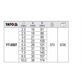 YATO KLUCZE IMBUSOWE HEX, KULKA 2-10 MM, KPL. 9 SZT.