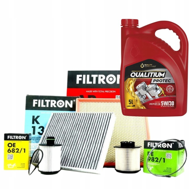 FILTRON ZESTAW FILTRÓW + OLEJ 5W30 5L. do OPEL ASTRA J IV 1.3CDTI