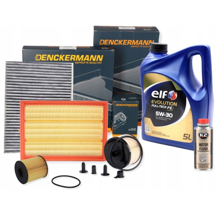 OLEJ ELF FULLTECH 5W30 5L 4X ZESTAW FILTRÓW PEUGEOT 307 CITROEN C4 2.0HDI