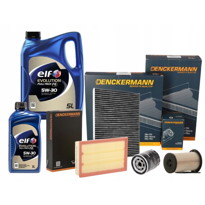 OLEJ 6L 5W30 ELF FULL-TECH 4X FILTRY FORD FOCUS II C-MAX 1.8TDCI