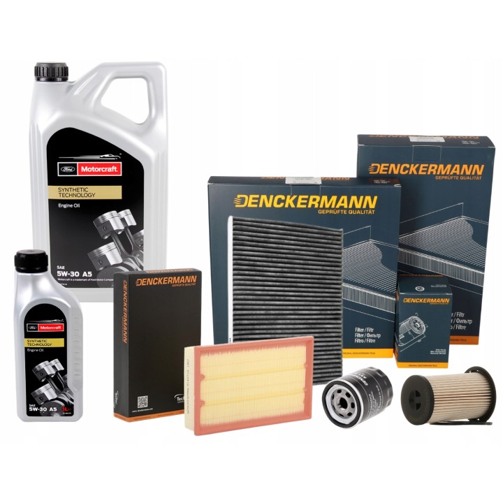 OLEJ 6L MOTORCRAFT 5W30 4X FILTRY FORD FOCUS II C-MAX 1.8TDCI