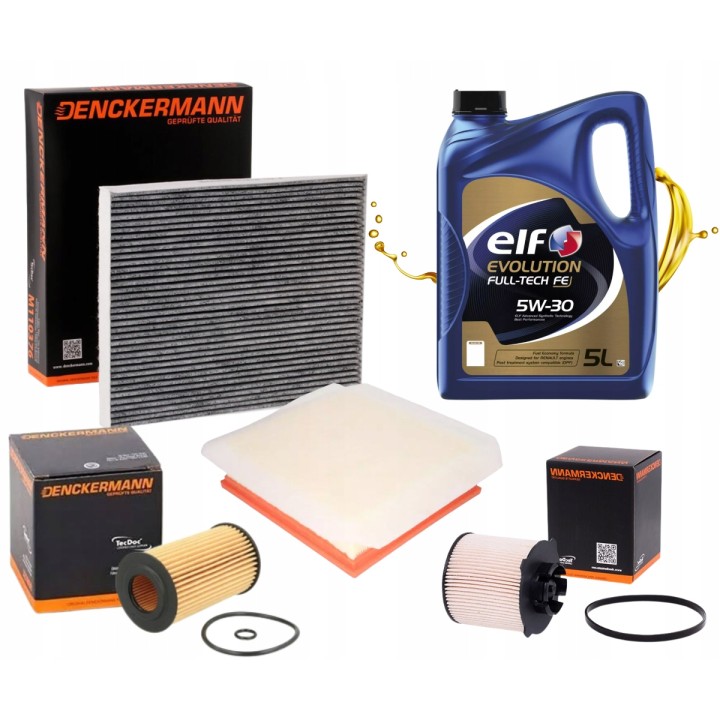 5L OLEJ 5W30 ELF + ZESTAW FILTRÓW OPEL MERIVA B 10- 1.6CDTI