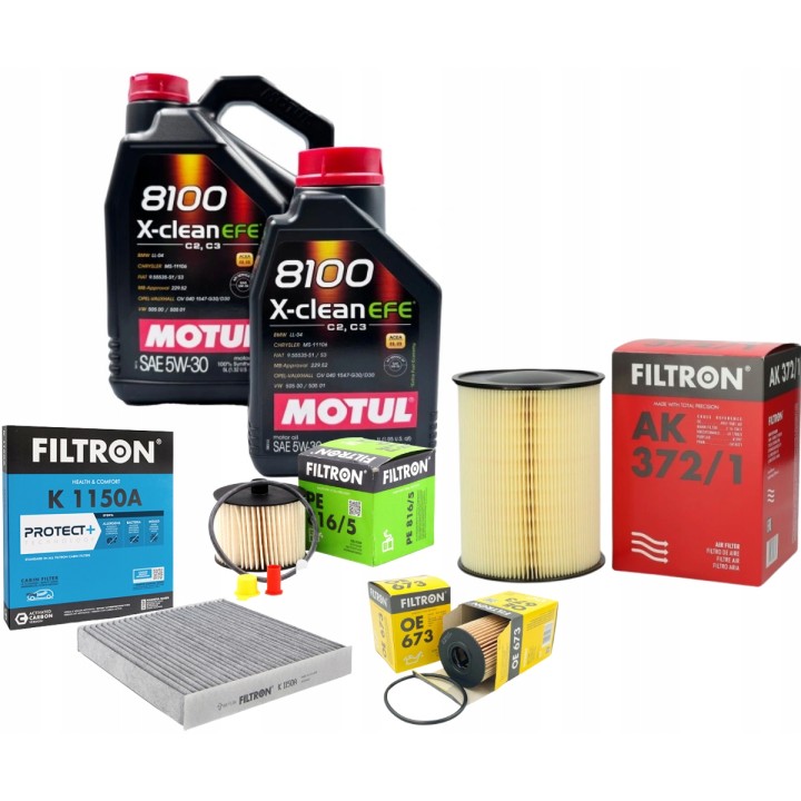 6L OLEJ 5W30 MOTUL EFE 4X FILTRY FORD FOCUS II MK2 CMAX 2.0TDCI VOLVO