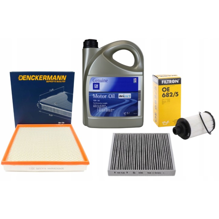 ZESTAW 3 FILTRÓW + OLEJ 5W30 5L DEXOS2 OPEL ZAFIRA C 2.0 CDTI B20DTH