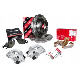 TARCZE + KLOCKI + ZACISKI SZCZĘKI TYŁ do BMW 3 E46 320D 323 328I 294mm FULL