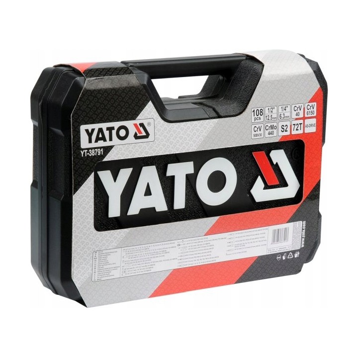 YATO ZESTAW NARZĘDZIOWY 1/4" I 1/2" KPL 108 SZT