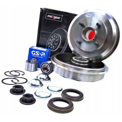 BĘBNY HAMULCOWE + ŁOŻYSKA FORD FOCUS I MK1 + ABS