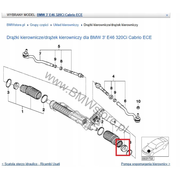 MEYLE DRĄŻKI KIEROWNICZE + KOŃCÓWKI OSŁONY BMW E46 ZESTAW L+P