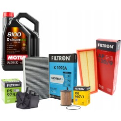 MOTUL X-CLEAN EFE 5W30 OLEJ 5L + ZESTAW FILTRÓW CITROEN C2 C3 C4 1.6HDi