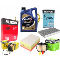 5W30 OLEJ ELF + ZESTAW 4X FILTRÓW CITROEN C4 I 2.0HDI