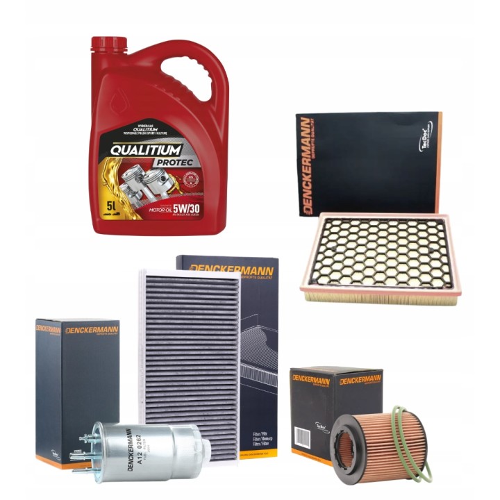 ZESTAW OLEJ 5W30 QUALITIUM 5L 4X FILTRÓW FIAT CROMA 1.9 D Multijet