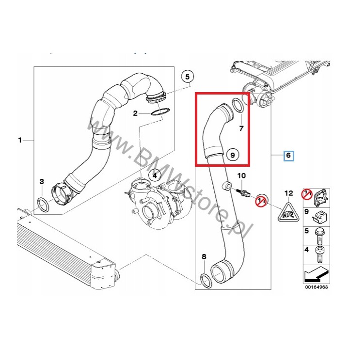RURA WĄŻ TURBO INTERCOOLERA BMW E60 E61 525d 530d