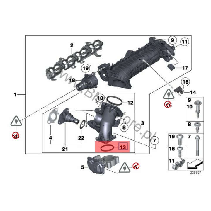 USZCZELKA PRZEPUSTNICY N47 2.0 BMW F10 F11 F20 F30 F80 F82 E90