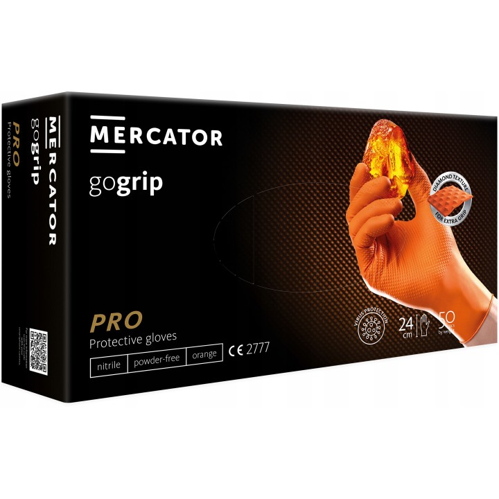 Rękawice Mercator Gogrip rozmiar 8 - M 25 par NITRYLOWE MECHANIKA SERWIS