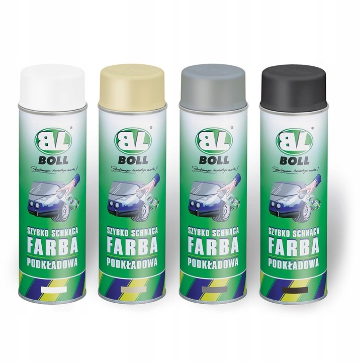 BOLL FARBA PODKŁADOWA 500ML SZYBKOSCHNĄCA AKRYLOWA W AEROZOLU CZARNA / BOLL