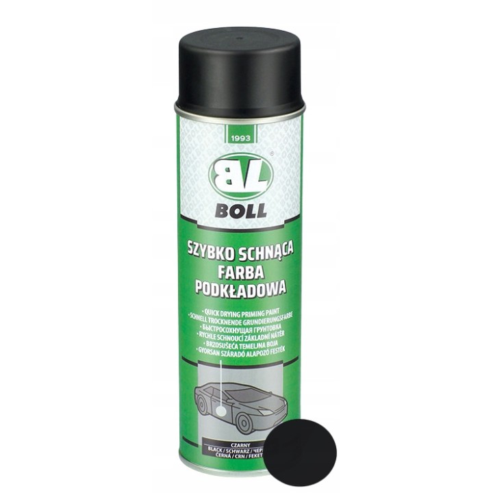 BOLL FARBA PODKŁADOWA 500ML SZYBKOSCHNĄCA AKRYLOWA W AEROZOLU CZARNA / BOLL