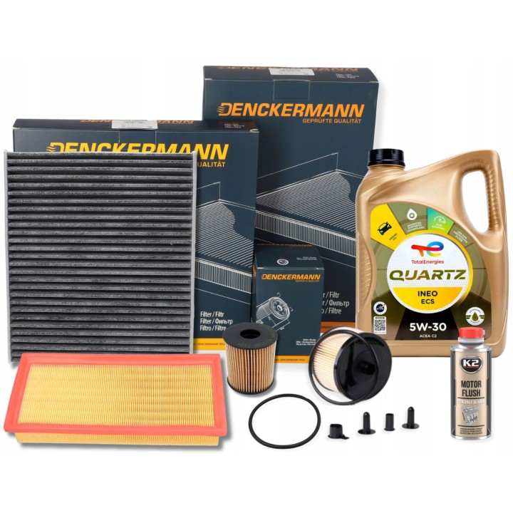OLEJ 5W30 TOTAL INEO ECS ZESTAW FILTRÓW CITROEN C5 III PEUGEOT 407 2.0HDI